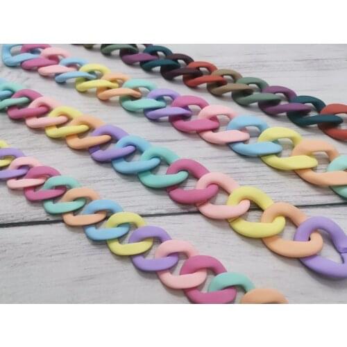 20pcs/lot Rubber color Dark Acrylic buckle 34*40mm Large DIY Handbag Strap Opening Loops Accessories Acrylic Chains