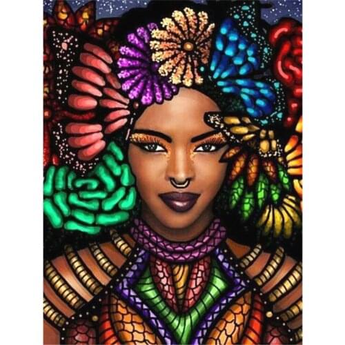 5D Diamond Embroidery Portrait Diy Diamond Painting South African Girl Full Diamond Home Decoration Rhinestone Fall Decoration