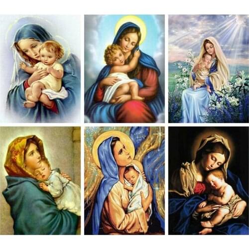 5d Diamond Painting Full Drill Square Virgin Mary Mosaic Religion Embroidery Farmhouse Home Decor