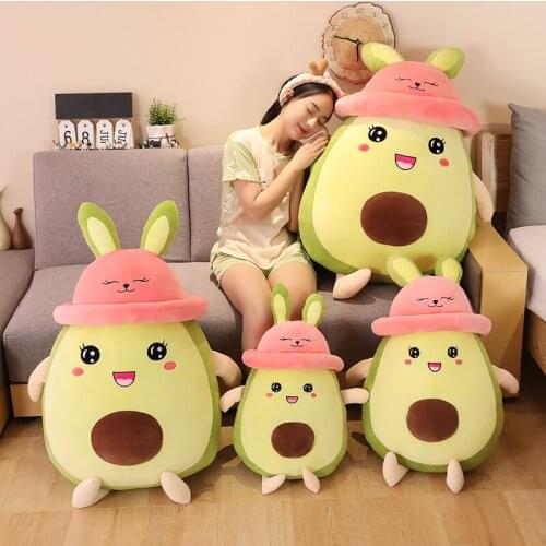 60-100cm Cute Avocado Plush toy green Avocado doll cushions Cartoon avocado fruit large pillows Home decor ornaments filling