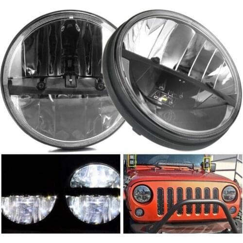 7Inch Round LED Headlights DOT Approved 6000K Hi/Lo Beam Headlamp for Jeep Wrangler JK 2007-2017 TJ LJ Land Rover Defender