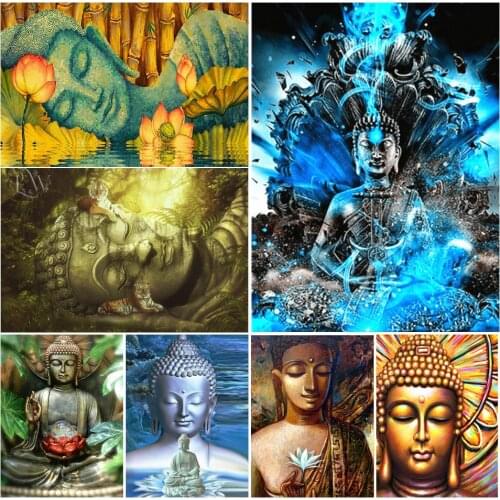 5D DIY Diamond Painting Religious Buddha Cross Stitch Kit Full Drill Square Diamond Embroidery Mosaic Art Picture Home Decor