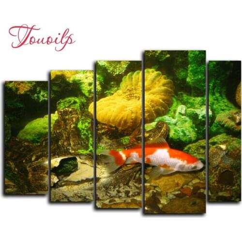 5pcs,Full,square&round goldfish Diamond Embroidery,5d Diamond Painting,Cross Stitch,3D,Diamond Mosaic,diamond pattern,Crafts