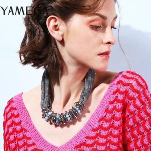 YAMEGA Big Pearl Rope Custom Necklace Hand Made Statement Fashion Jewelry For Women