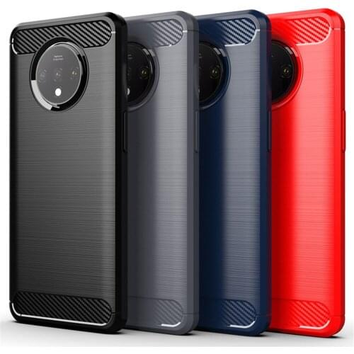 For OnePlus 7T Case Luxury Carbon Fiber Skin Full Soft Silicone Cover Shockproof Case For OnePlus 7T 7 T OnePlus7T Phone Cases