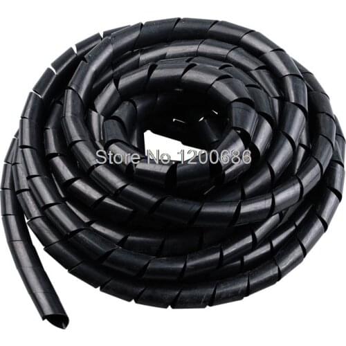 Black Wire Spiral Wrap Sleeving Band Tube Cable Protector Cable Sleeve black Wire Protection Spiral cable sleeve OD 4/6/8/10/12