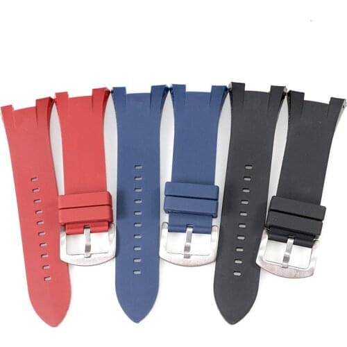 Black red blue silicone rubber strap for Armani ax1803ax1802 watch strap chain bracelet wristband replacement strap bands