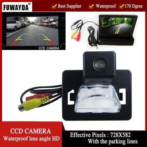 FUWAYDA Color Car Rear View Camera for Mazda 5,with 4.3 Inch foldable LCD TFT Monitor HD