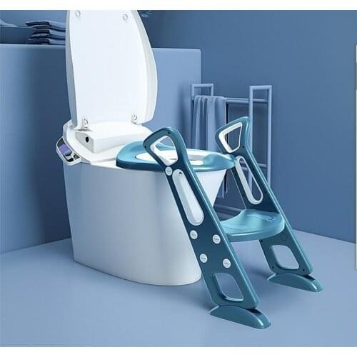 Baby Seat With Step Stool Non-slip Stable Toddler Toilet Cover Baby Auxiliary Toilet Ladder Baby Ladder Foldable Toilet Seat