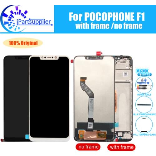 For Xiaomi POCOPHONE F1 LCD Display+Touch Screen 100% Original Tested LCD Digitizer Glass Panel Replacement For POCOPHONE F1