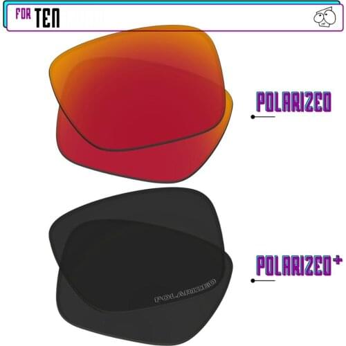EZReplace Polarized Replacement Lenses for - Oakley Ten Sunglasses - Black P Plus-Red P