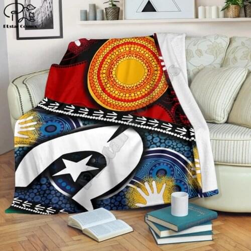 Aboriginal and Torres Strait Island Flags animal Fleece Blanket 3D full printed Wearable Blanket Adults/kids Fleece Blanket