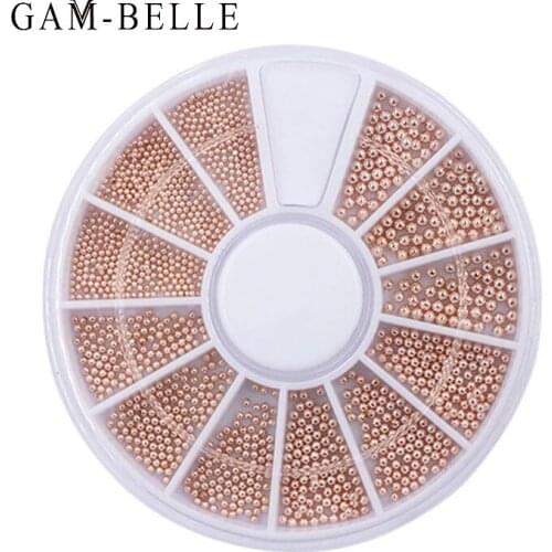 GAM-BELLE 1 Box Nail Rhinestone Mixed Size Caviar Beads 3D Crystal Mini Small Beads Stone Nail Art Decorations Manicure Tool