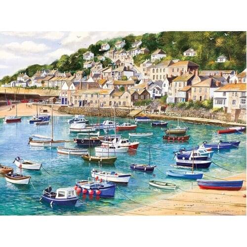 Full Square/Round drill 5D DIY Diamond embroidery Boat by the beach Diamond Painting Cross Stitch Rhinestone Mosaic decor H768