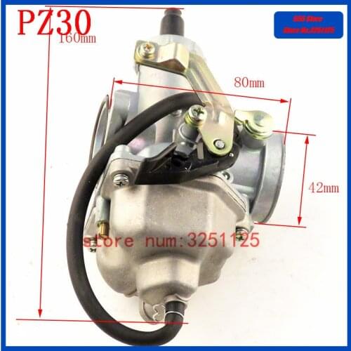 30mm PZ30 Ca rb Acceleration Pump Carburetor For 200cc 250cc Engine Pit Dirt Motor Bike Motorcycle ATV Quad 4 Wheeler