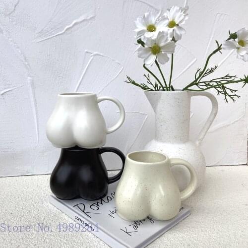 Creative Ceramic Mug Milk Taste Butt Body Shape Nude Lovely Cup Handle Design Desktop Storage Home Decoration Coffee Cups