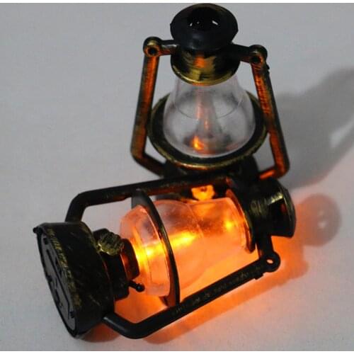 Dollhouse Miniature Retro Lantern Kerosene Lamp Play Scene Ornaments Decoration Children Education Toys For Birthday Gift