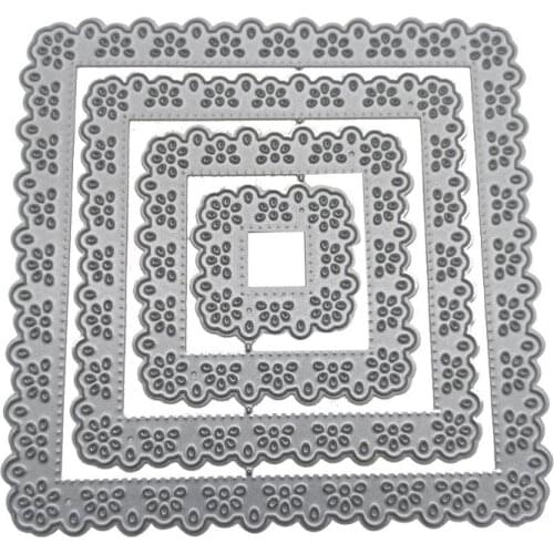 Square Metal Cutting Dies Stencil DIY Scrapbooking Album Paper Card Template Mold Embossing Craft Decoration