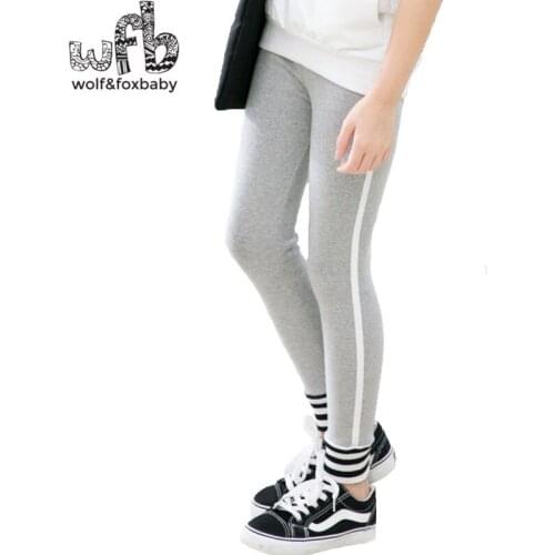 Retail 3-10 years cotton childrens striped pants sports leggings girls children spring fall autumn