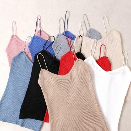 Women Summer Sexy Camisole Tanks Slim Casual Tank Tops Ladys Undershirt Solid Breathable Shoulder Vest for Female