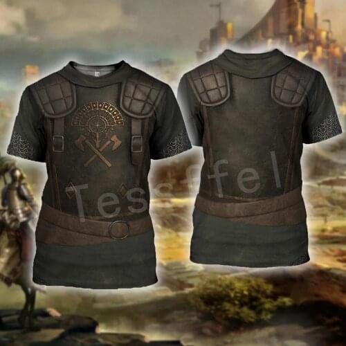 Tessffel Knights Templar Armor Cavalier Streetwear Harajuku Tracksuit New Fashion 3DPrint Unisex Shorts T-shirts Men/Women s-3