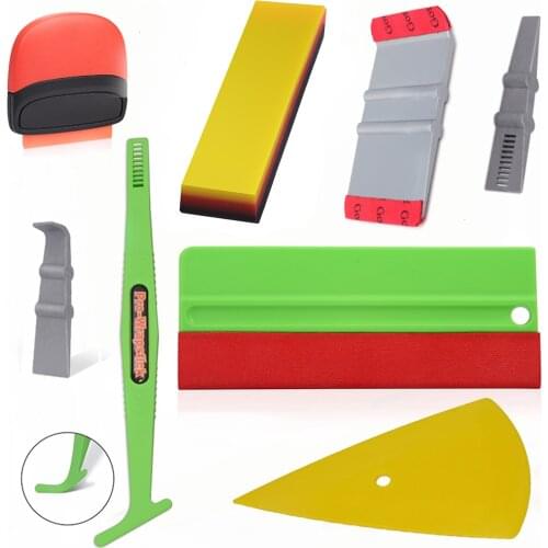 FOSHIO Wrapping Tools Kit Carbon Fiber Vinyl Car Wrap Tool Magnet Film Squeegee Razor Scraper Window Tinting Car Accessories