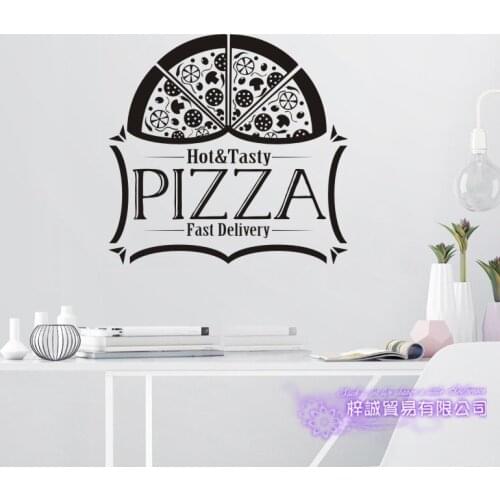 Pizza Sticker Restaurant Decal Poster Vinyl Art Wall Decals Pegatina Decor Mural Pizza Sticker Wall Decal Pizza Glass Sticker