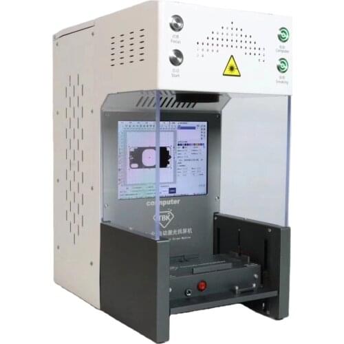 TBK 958E Fiber laser machine for iphone12 mini 12 12 pro 12 pro max Back Glass Separate Marking Engraving With smoke Extractor