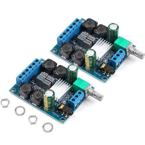 2Pcs Digital Amplifier Board,TPA3116D2 Two-Channel Stereo High Power Digital Subwoofer Power Amplifier Board 2X50W