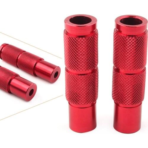 1Pair LH+RH Red Motorcycle Bike Universal Folding Foot Pegs Footpegs Rear Set Pedals Racing CNC Aluminum
