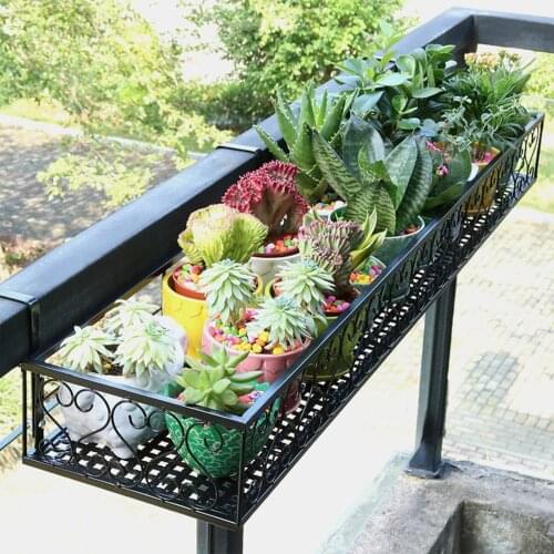 Stand Storage Rack Hanging Organizer Deck Rail Flowerpot Strong Shelf Balcony Rail Planter Shelf Fence Flower Pot Holder