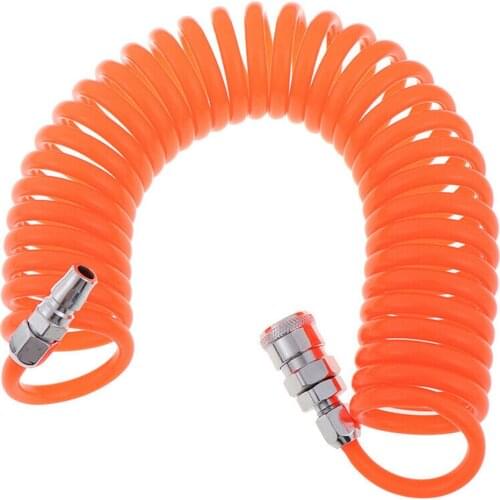6-20M PU Air Compressor Hose Pneumatic Fittings ID5 Mm OD 8mm Compressor Recoil Spring End Tube Pipe With Quick Connector