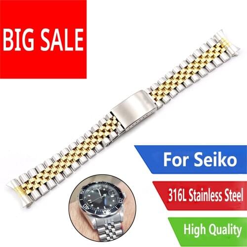 CARLYWET 19 20 22mm 316L Stainless Steel Silver Hollow Curved End Solid Screw Links Replacement Watch Band For Seiko Rolex