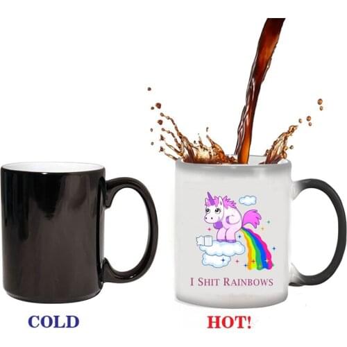 Light Magic Mug fun Unicorn rainbows magic Mugs 350ml coffeeTea color changing Mug moring mugs cup best gift for your friends