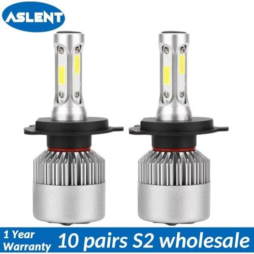 ASLENT 20PCS/lot S2 Wholesale Car Headlight H7 LED H4 Bulb H1 H3 H11 H8 H9 H16 9005 HB4 9006 9004 9007 9012 Fog Lights Auto lamp