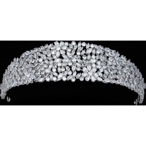 Tiaras and Crown HADIYANA Vintage Gorgeous Charming Shiney Girl Party Got Engaged Zircon Wedding Hair Accessories BC5906 Corona
