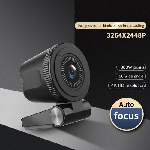 TISHRIC Best C180 4K Autofocus Webcam UHD 3064*2448P Web Camera With Microphone 800W Pixels Web Cam For PC Full HD USB Webcam