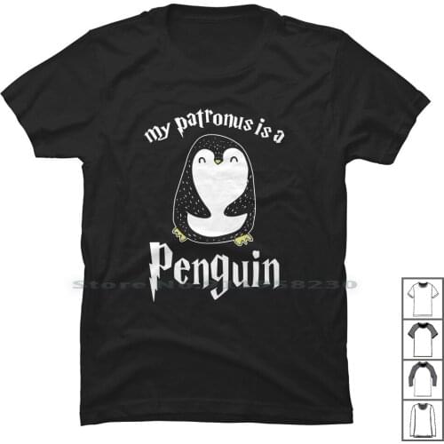 My Patronus Is A Penguin Funny T Shirt 100% Cotton Birthday Penguin Animals Humor Comic Peng Love Geek Pen Fun Day Ny