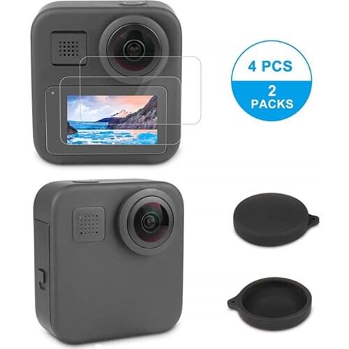 Tempered Glass Film LCD HD Screen Protector+Housing Lens Protector for GoPro Max Black Action Camera Accessories
