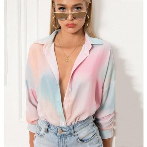 Womens Spring Autumn New Casual Shirt Long Sleeve Lapel Single Breasted Fashion Printed Top Coat Leisure Trend