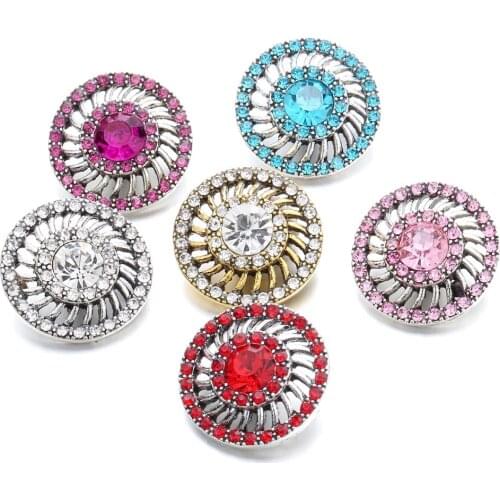 10pcs/lot New Snap Jewelry 18mm Beads Flower Snap Buttons Metal Colorful 18mm Snap Button Jewelry for Snaps Bracelet DIY Jewelry