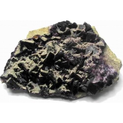 1439g Purple Fluorite Cluster on Matrix - crystals and stones healing Mineral specimen Home Decor feng shui decoration