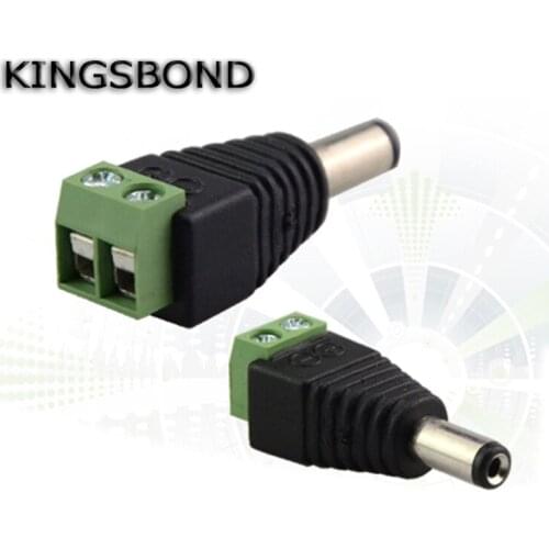 20PCS LED Male DC Connector Jack Plug Adapter For Led Strip Lights Pressed Connected No Screws Female Mark Polarity