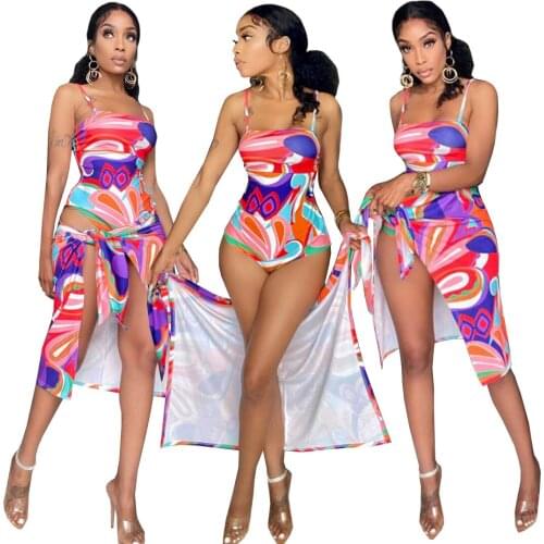 2021 Womens New Summer Sexy Colorful Slim Print Halter Short Dress