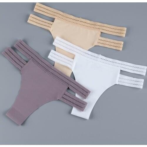 3Pcs Women Seamless Panty Set Underwear Female Comfort Intimates G String Fashion Low-Rise Briefs Thong Lingerie Drop Shipping