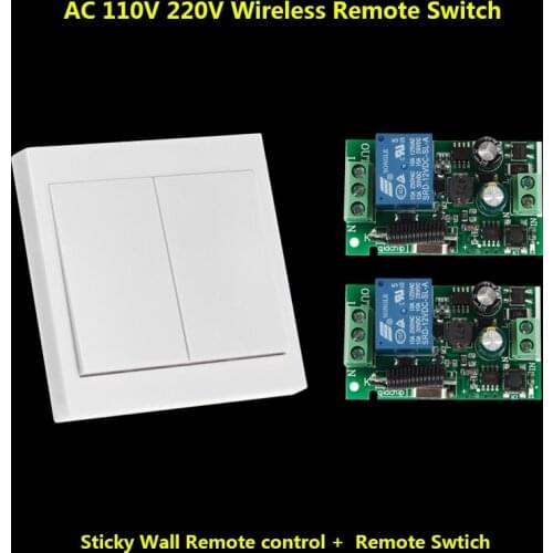 433Mhz Remote Control Switch Wall Panel Wall Transmitter and RF Receiver for AC 110V 220V Ceiling Lamp Light Wireless Controller