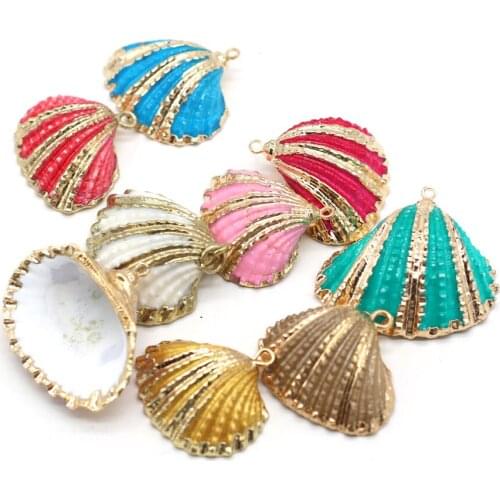 5PC Sea Shell Natural Scallop Shell Charms Conch Clams Cowrie Pendant for Jewelry Making Crafts Necklace DIY Earring Accessories