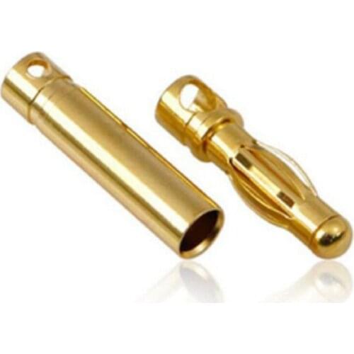 50 Pairs / Lot 3.5 mm Gold Plated Banana Plug Connector RC Battery DU0082