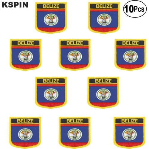 Belize Flag Embroidery Patches Iron on Saw on Transfer patches Sewing Applications for Clothes in Home&Garden