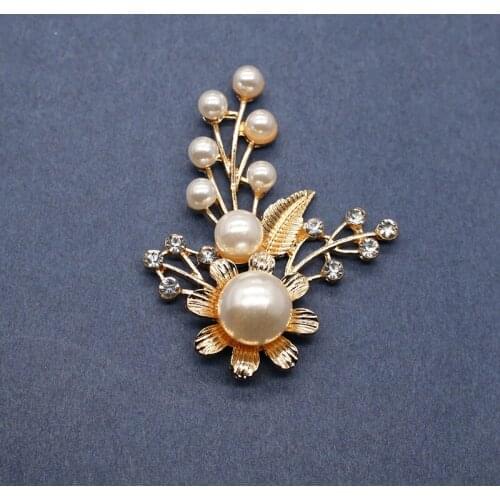 Rhinestone Crystal Flower Brooches DIY Alloy Jewelry Making Accessories For Wedding Bridal Bouquets Kits Bag Decoration SP31